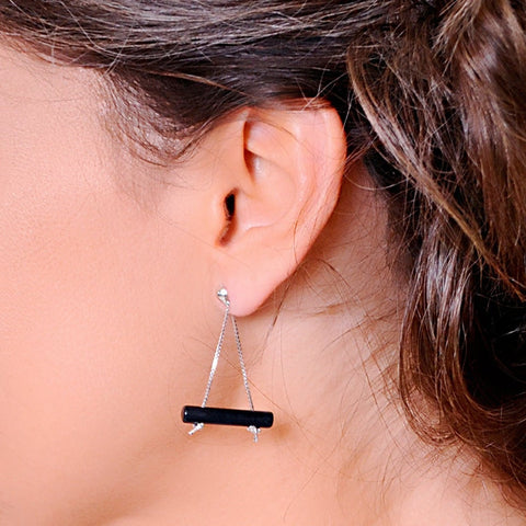 Brinco Escada PRATA 925 - Coleção Preciosas Memórias - com Gema. New Byzance Joias